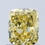 1.08 Ct. Fancy Vivid Yellow Cushion Lab Grown Diamond