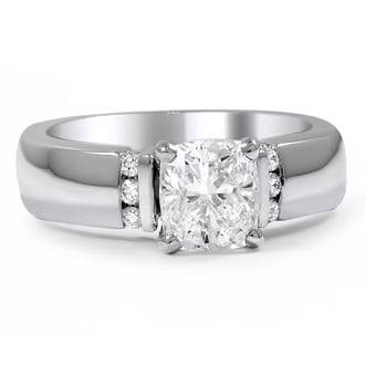 Custom Marina Diamond Ring with Suspended Diamond Accents