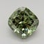 1.47 Ct. Fancy Vivid  Green Cushion Lab Grown Diamond