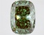 3.51 Ct. Fancy Vivid  Green Cushion Lab Grown Diamond