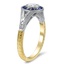 Mixed Metal Sapphire and Diamond Bezel Halo Ring, smallview