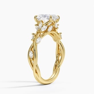 Secret Garden with 2ct Oval Certified Lab Diamond in 18K Yellow Gold