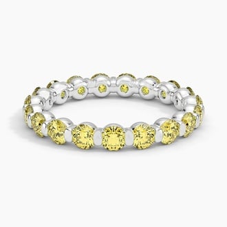 Eternity Yellow Lab Diamond Ring (2 ct. tw.) in Platinum