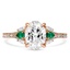 Custom Surprise Gallery Diamond Ring with Emerald Accents