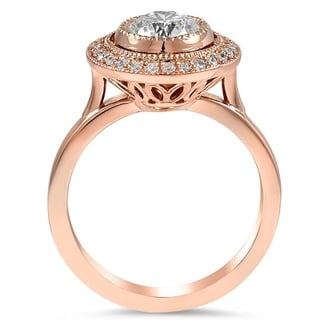Custom Floating Halo Diamond Ring