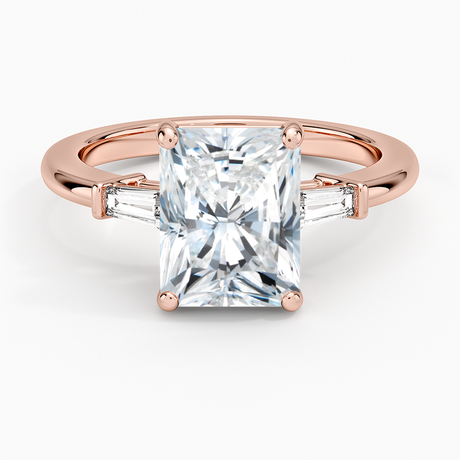 14K Rose Gold Symphony Tapered Baguette Three Stone Diamond Ring (1/5 ct. tw.)