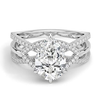 Custom Three Strand Woven Diamond Ring