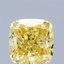 1.38 Ct. Fancy Vivid Yellow Cushion Lab Grown Diamond