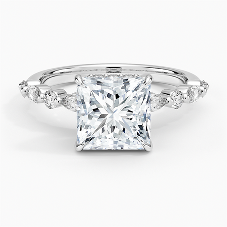 18K White Gold Versailles Hidden Halo Diamond Ring