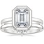 18K White Gold Blair Bezel Ring with Lunette Diamond Ring