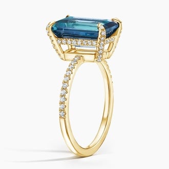 Fiesta London Blue Topaz and Diamond Cocktail Ring