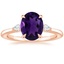 14K Rose Gold Aria Perfect Fit Three Stone Diamond Ring, smalltop view