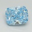 2.00 Ct. Fancy Vivid Blue Cushion Lab Grown Diamond