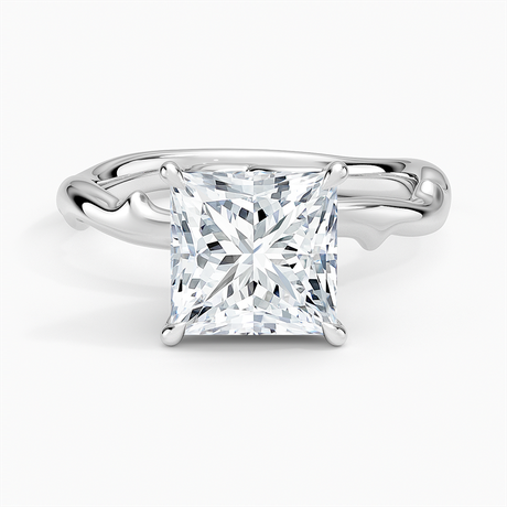 18K White Gold Rose Thorn Hidden Accent Diamond Ring (1/4 ct. tw.)