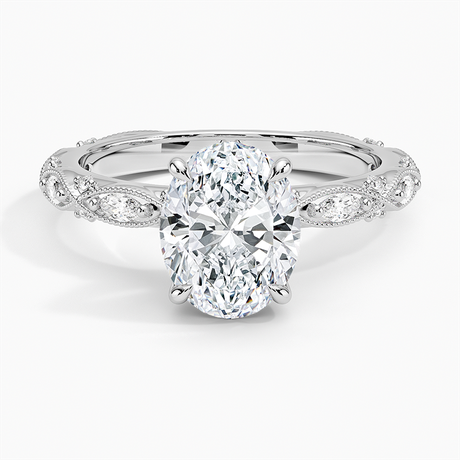 18K White Gold Celestia Milgrain Diamond Ring (1/4 ct. tw.)