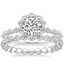 Platinum Marseille Halo Diamond Ring (1/2 ct. tw.) with Riviera Eternity Diamond Ring (1 ct. tw.)