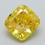 3.16 Ct. Fancy Vivid Yellow Cushion Lab Grown Diamond