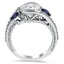 Filigree Sapphire and Diamond Cascade Ring, smallside view