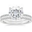 18KW Moissanite Demi Diamond Ring with Luxe Ballad Diamond Ring, smalltop view