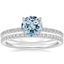18KW Aquamarine Demi Diamond Ring with Luxe Ballad Diamond Ring, smalltop view