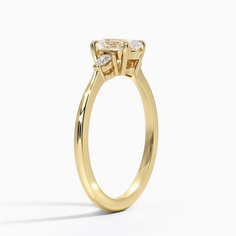 Pear Side Stone Engagement Ring - Aria Three Stone Diamond Ring