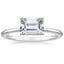 18K White Gold Horizontal Petite Comfort Fit Solitaire Ring, smalltop view