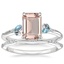 Platinum Camellia Indigo Milgrain Ring with Alena Diamond Ring