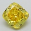 2.18 Ct. Fancy Vivid Yellow Cushion Lab Grown Diamond