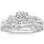 18K White Gold Three Stone Willow Diamond Ring (1/3 ct. tw.) with Luxe Winding Willow Diamond Ring (1/4 ct. tw.)