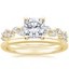 18K Yellow Gold Hyacinth Diamond Ring with Petite Comfort Fit Wedding Ring