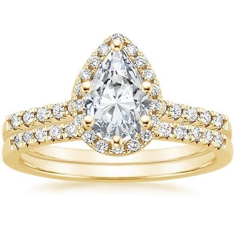 18K Yellow Gold Odessa Diamond Ring (1/5 ct. tw.) with Sonora Diamond Ring (1/8 ct. tw.)