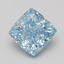 3.06 Ct. Fancy Vivid Blue Cushion Lab Grown Diamond