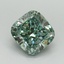 2.3 Ct. Fancy Vivid Pacific Green Cushion Lab Grown Diamond