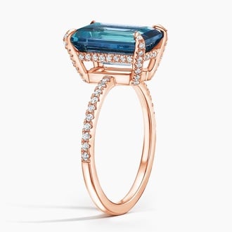Fiesta London Blue Topaz and Diamond Cocktail Ring