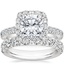 Platinum Luxe Sienna Halo Diamond Ring (3/4 ct. tw.) with Ellora Diamond Ring (7/8 ct. tw.)