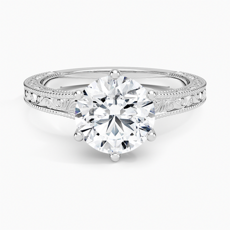 Platinum Hudson Engraved Ring