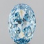 7.03 Ct. Fancy Vivid Blue Oval Lab Grown Diamond