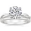 18K White Gold Twisted Vine Ring with Petite Comfort Fit Wedding Ring