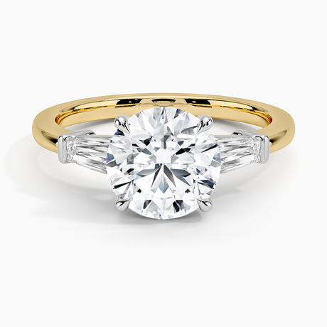 Mixed Metal Symphony Three Stone Diamond Ring