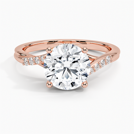 14K Rose Gold Chamise Hidden Halo Diamond Ring