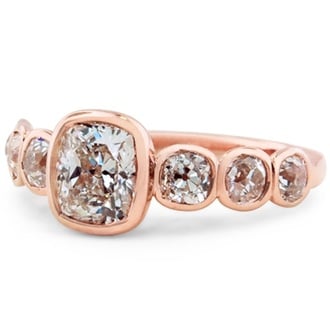 Custom Bezel Ring with Diamond Accents