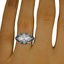 The Mandevilla Ring, smallzoomed in top view on a hand