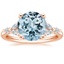 14K Rose Gold Verbena Diamond Ring, smalltop view