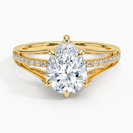 18K Yellow Gold Tressa Split Shank Diamond Ring