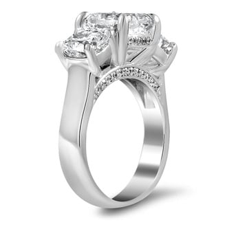 Custom Three Stone Cushion Diamond Ring