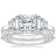 18K White Gold Faye Baguette Diamond Ring (1/2 ct. tw.) with Dominique Diamond Ring (1/3 ct. tw.)