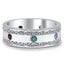 Custom Assorted Birthstone Antique Scroll Wedding Ring