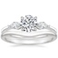 18K White Gold Sona Diamond Ring (1/3 ct. tw.) with Petite Curved Wedding Ring