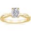 18K Yellow Gold Twisted Vine Solitaire Ring, smalltop view
