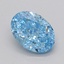 1.05 Ct. Fancy Vivid  Blue Oval Lab Grown Diamond